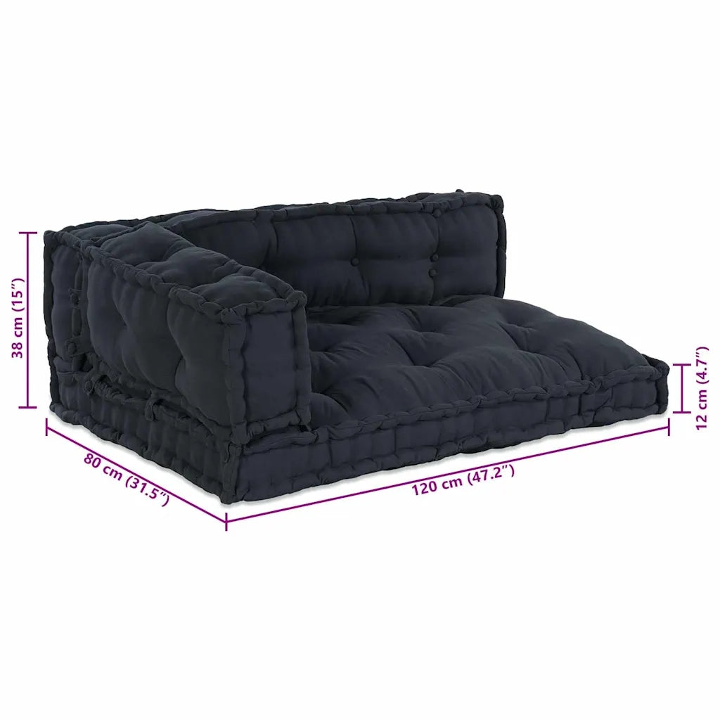 Cuscino per Divano Pallet 3 pcs Antracite 120 x 80 x 38 cm 4019083