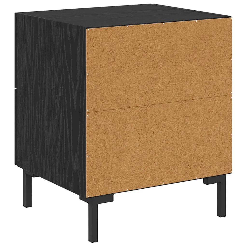 Set di 2 Comodini | Armadio da Notte | Mobiletto da notte Rovere Nero 40 x 35 x 47,5 cm