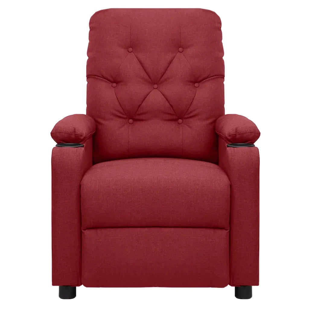 Poltrona Massaggiante Elettrica Rosso Vino in Tessuto 3098854
