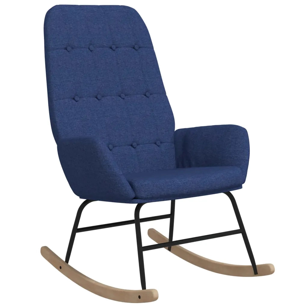 Poltrona a Dondolo Blu in Tessuto 341257