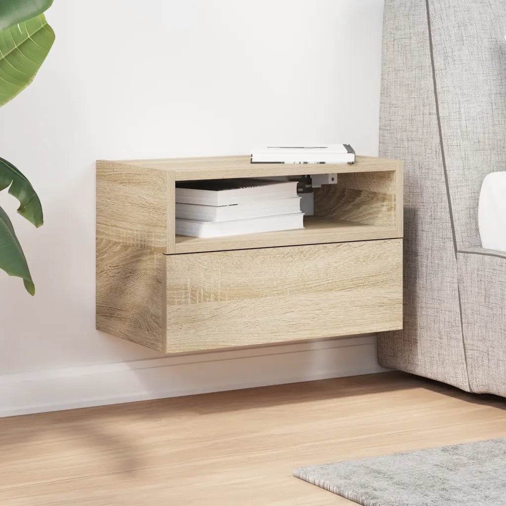 Comodino a Muro Rovere Sonoma 45x26x28,5 cm 858600