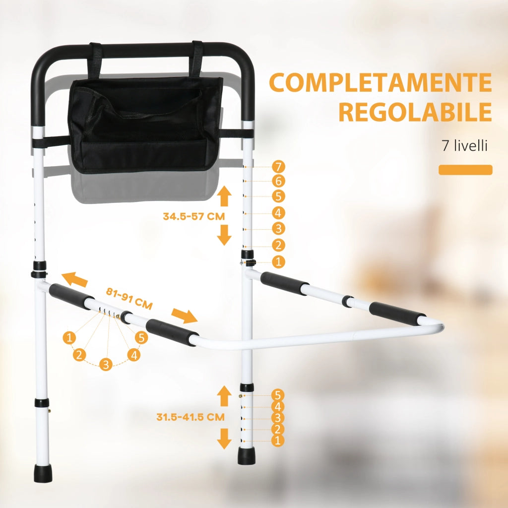Letto con Testiera Regolabile in Acciaio ¨C Minimal ¨C Bianco