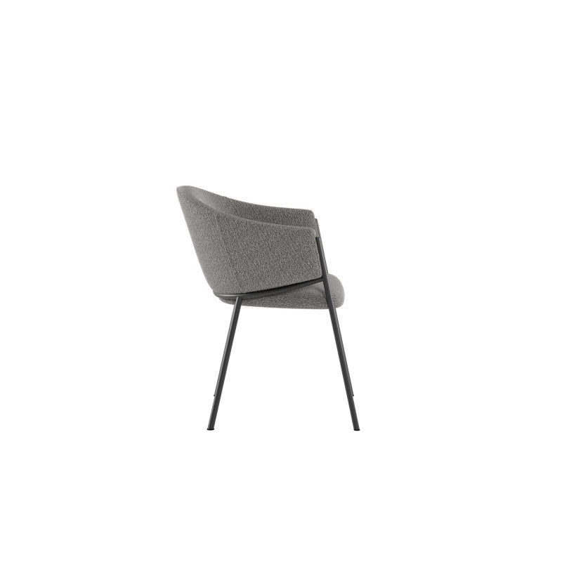 Sedia rivestita in tessuto easy-clean Gambe in metallo verniciato Medea 53cm X 60cm H 78cm Stones