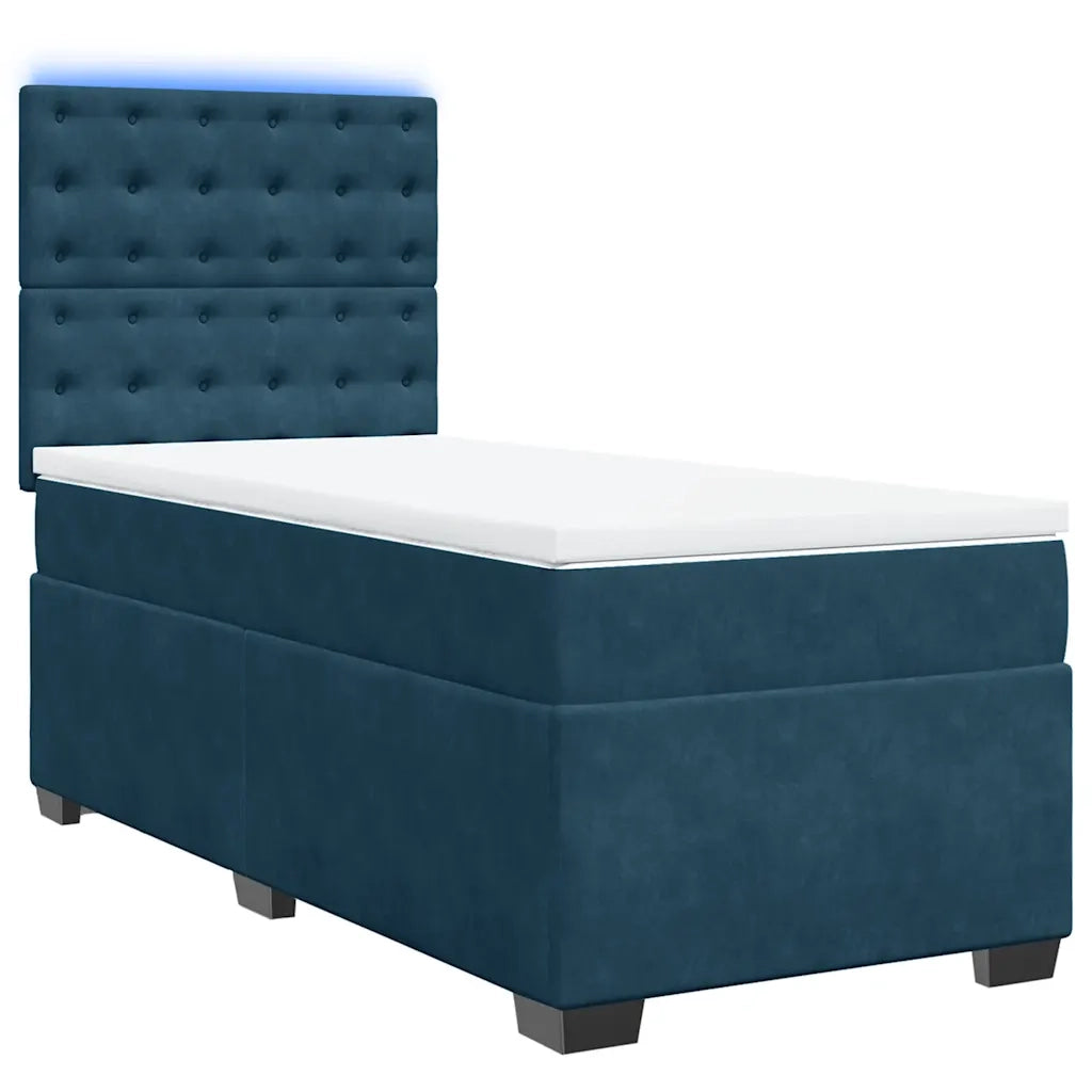 Giroletto a Molle con Materasso Blu 90x200 cm in Velluto