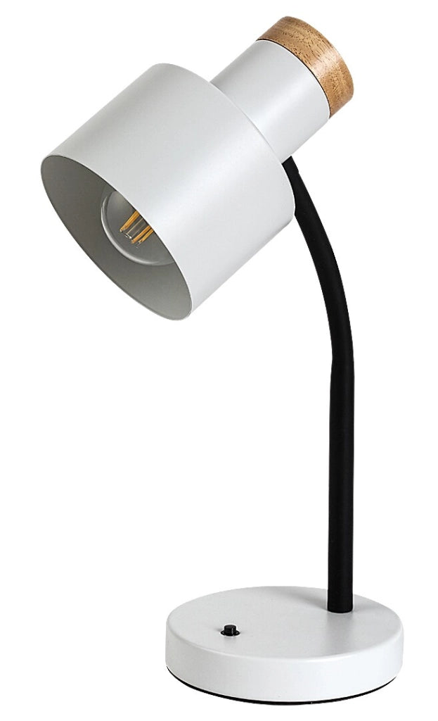 Lampada da scrivania Pastro 1xE27 nero bianco legno Rabalux