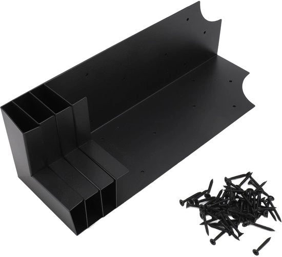 Set di 4 Beugoli per Giardino - Elevati - Connettori Metallici - Acciaio di Carbonio - Resistente all'Ossidazione - Connessione Angolare Solida - Connettori per Giardino
