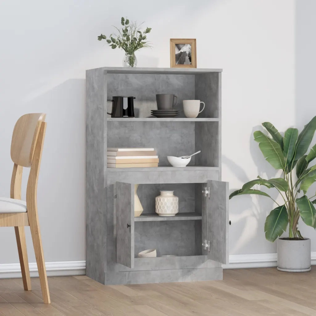 Credenza Grigio Cemento 60x35,5x103,5 cm in Legno Multistrato 816316