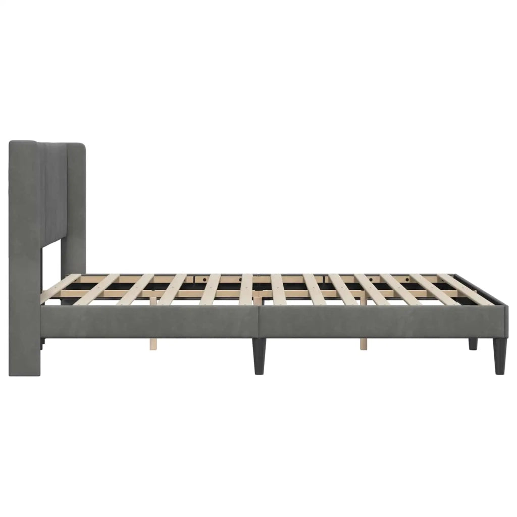 Struttura del letto-Giroletto Grigio Scuro 120 x 190 cm Velluto 706929