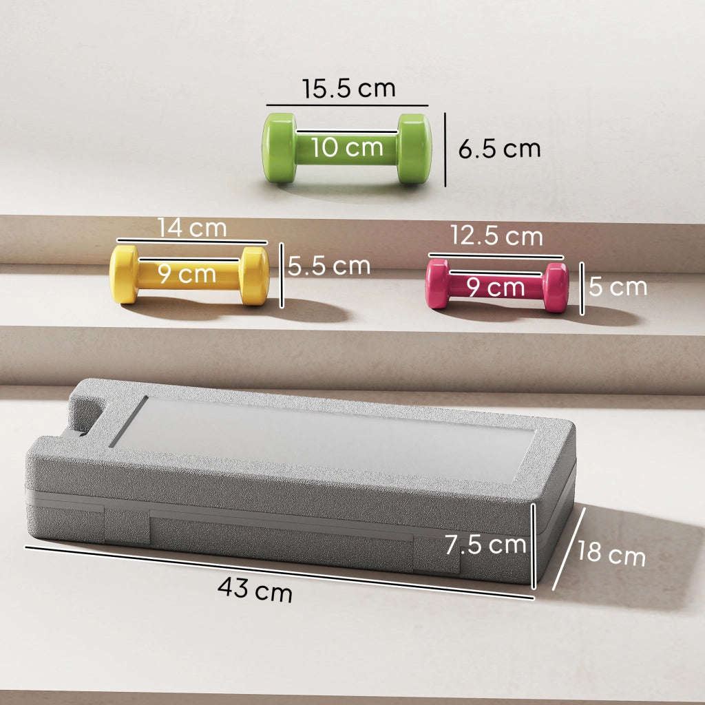 Set manubri pesi con valigetta ¨C Minimal ¨C 0.5kg 1kg 1.5kg in acciaio e PU