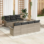 Set Divano da Giardino 8 pcs Grigio chiaro polyrattan 3345272
