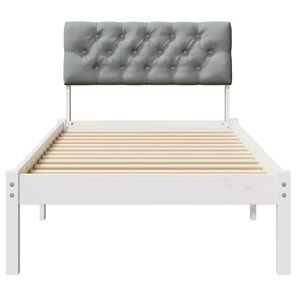 Struttura del Letto Bianco e grigio chiaro 80 x 200 cm