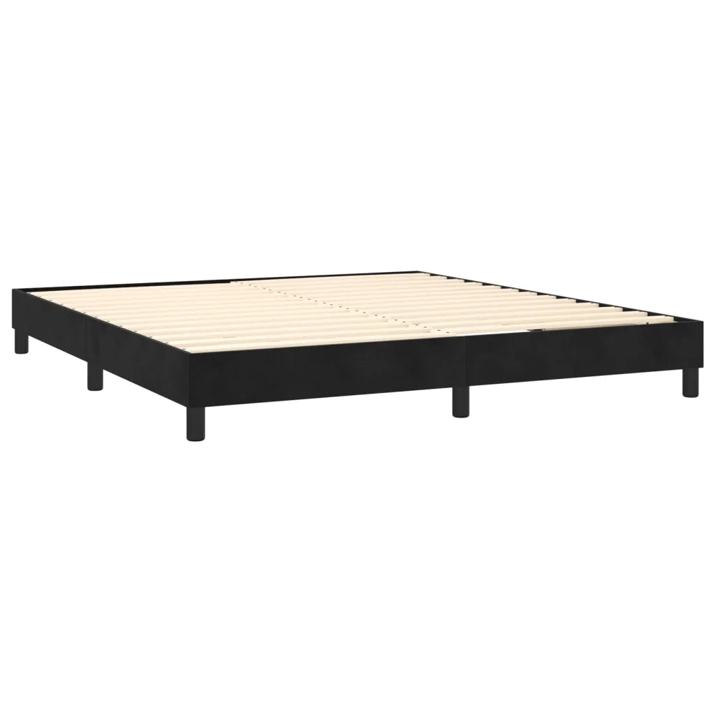 Letto a Molle con Materasso e LED Nero 160x200 cm in Velluto 3134473