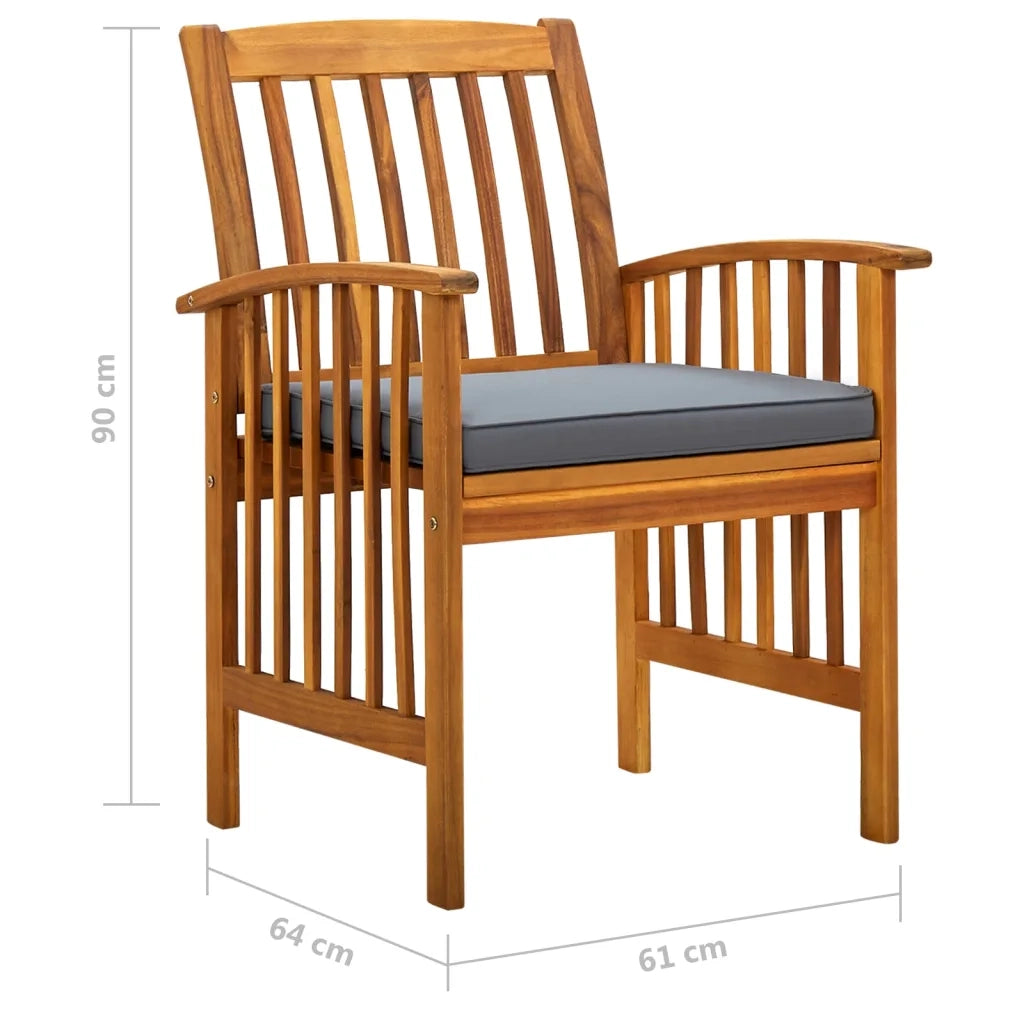 Set da Pranzo da Giardino 5 pz con Cuscini Massello di Acacia 3058085
