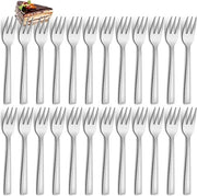 Set di forchette per dessert - 24 pezzi - Acciaio inossidabile - 15 cm