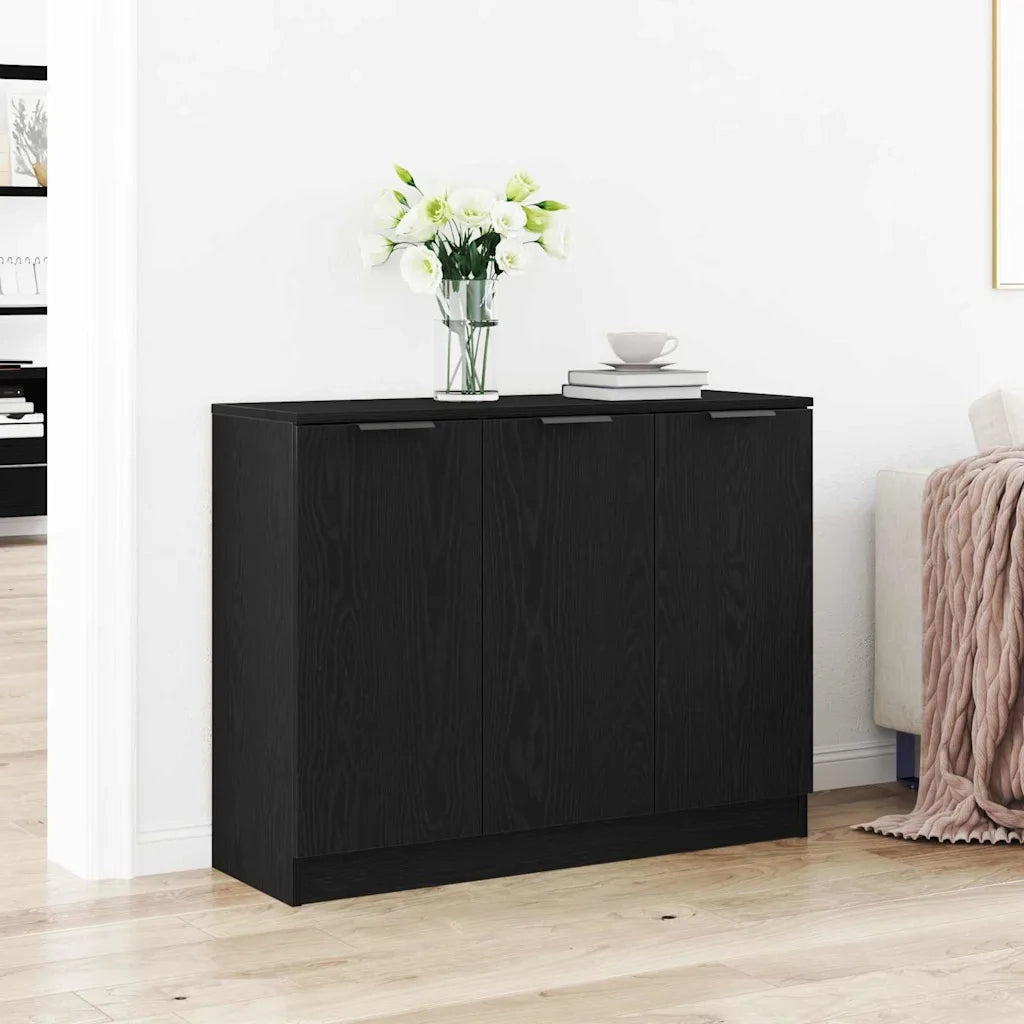 Credenza Rovere Nero 90,5 x 30 x 70 cm Legno multistrato 862740