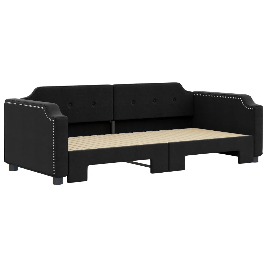 Divano letto | Sof¨¤ letto | Letto singolo Estraibile Nero 80x200 Tessuto