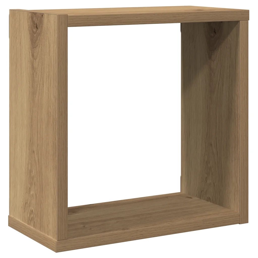 Mensole Parete a Cubo 2 pz Artigianale 30x15x30 cm Truciolato 856579