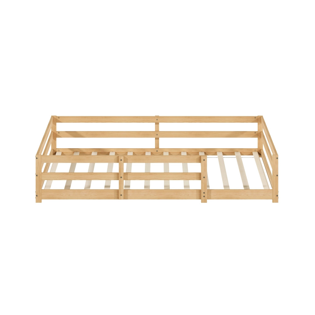 Letto Montessori da pavimento 140x200 cm in pino naturale