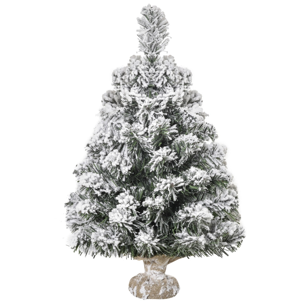 Albero di Natale Artificiale Mini 60 cm ¨C Xylo ¨C Innevato con Base in Cemento