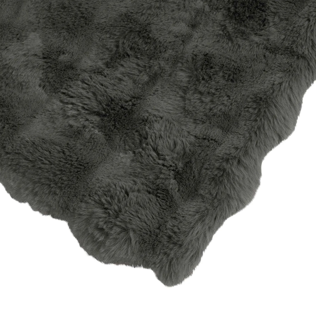 Coperta antiscivolo in sintetica di coniglio Olite Grigio Scuro