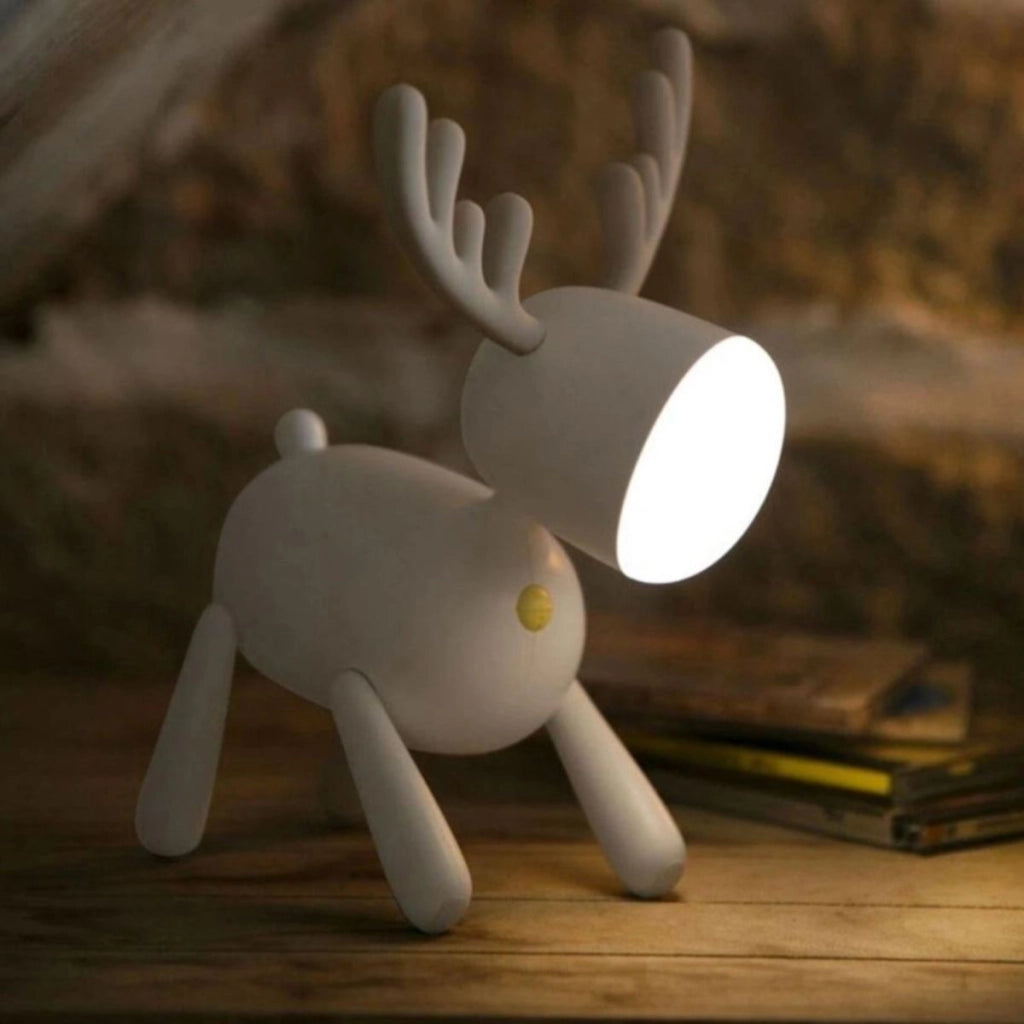 Luce notturna wireless Art déco renna 5V portatile Bianco Eko