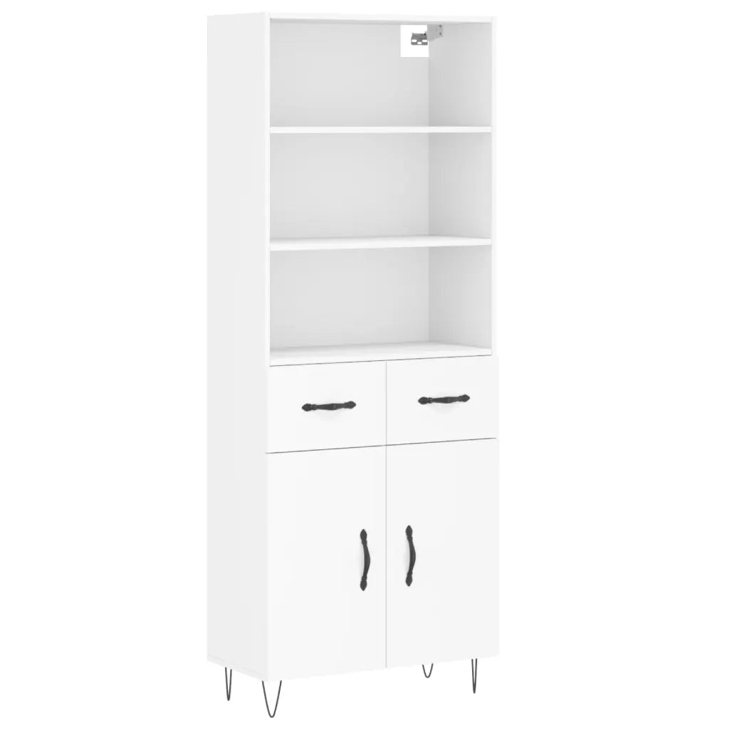 Credenza Bianca 69,5x34x180 cm in Legno Multistrato 3200545