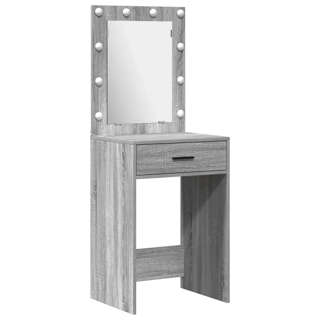 Set da tavolo da trucco con LED con porta 2 pcs Grigio Sonoma 3334277