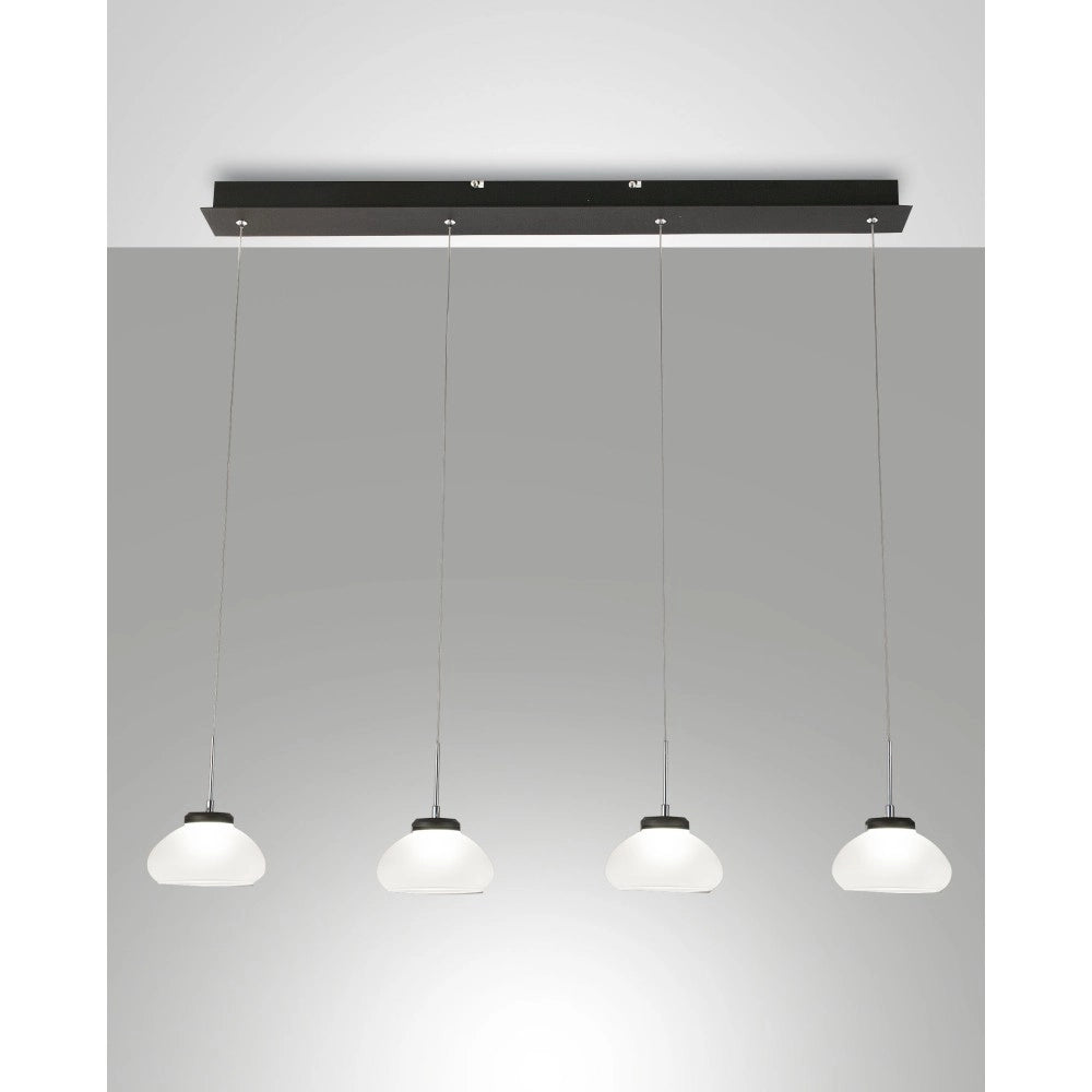 Arabella - Lampada a sospensione 4 luci Fabas Luce - LED 32W - Bianca Design moderno