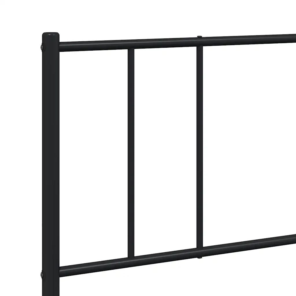 Letto matrimoniale | Letto per adulti | Giroletto con Testiera in Metallo Nero 183x213 cm