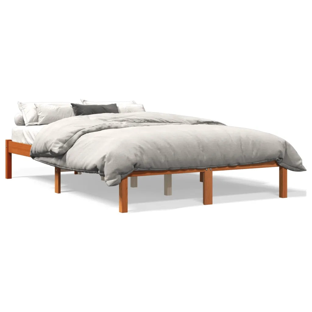 Letto matrimoniale | Letto per adulti | Giroletto senza Materasso Marrone Cera 120x200 cm Legno di Pino