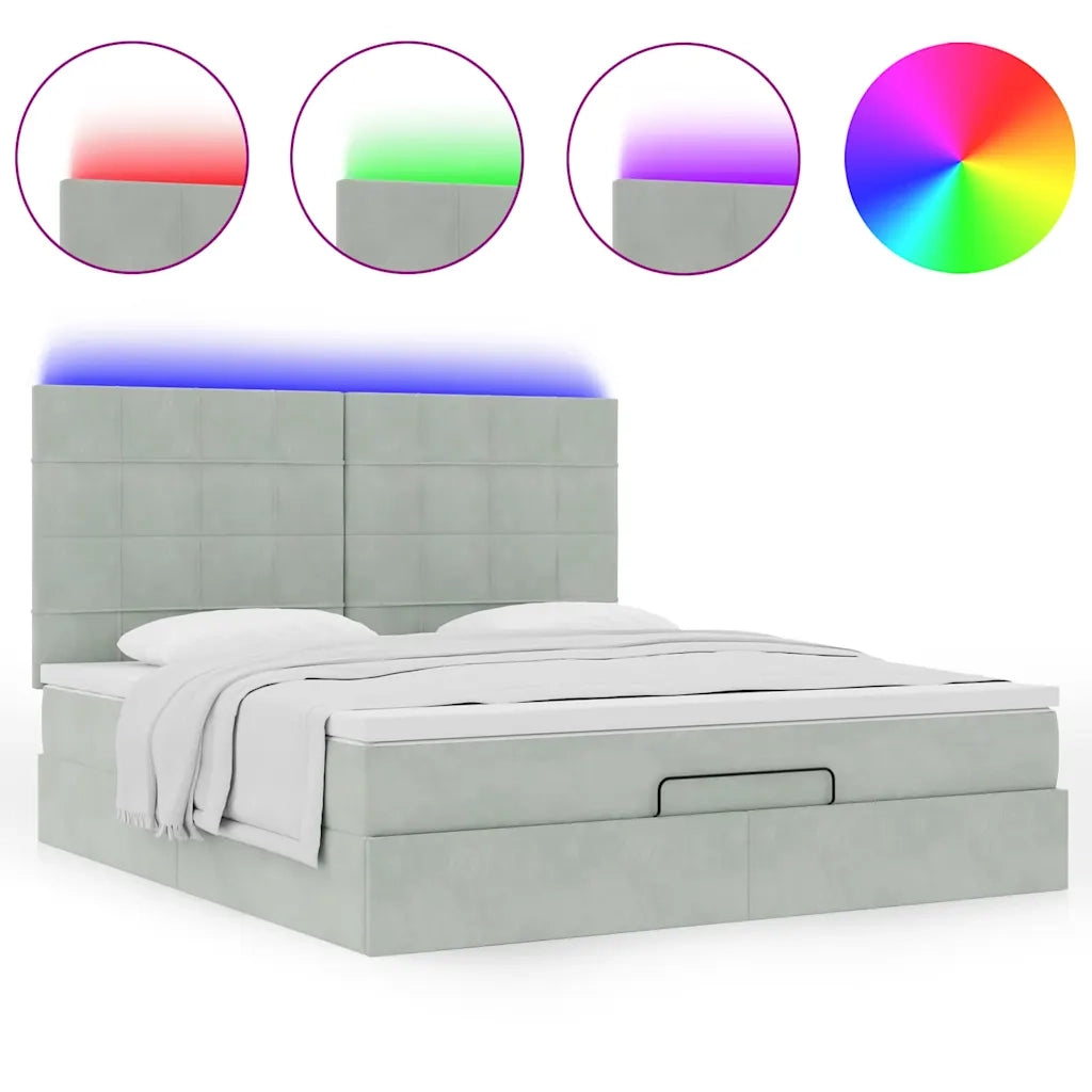 Struttura Letto Pouf con Materassi 160x200 cm in Velluto 3314330