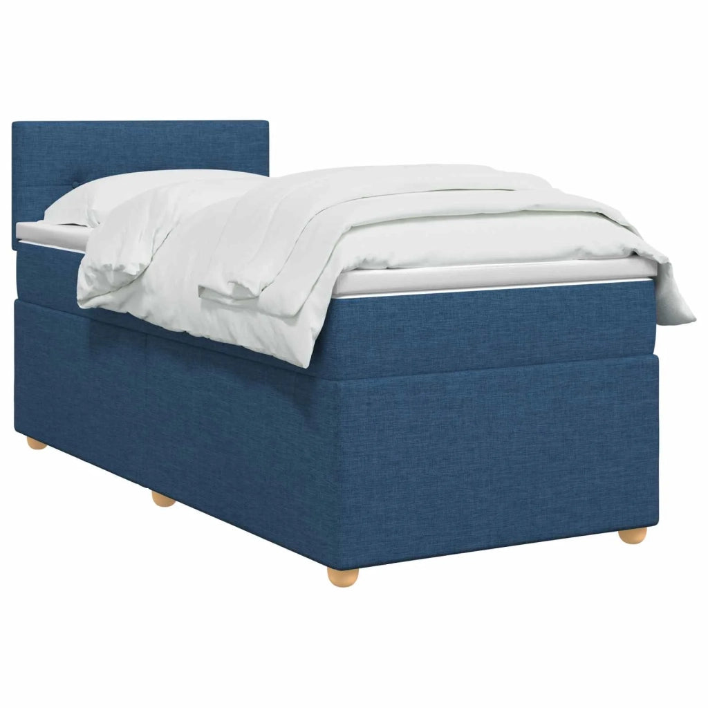 Letto box spring con materasso Blu 100 x 200 cm Tessuto 3450894