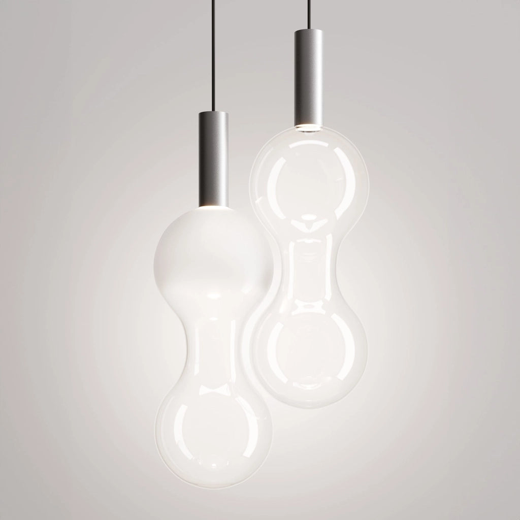 Zafferano Lampada a sospensione Sfer'Otto in Alluminio e vetro borosilicato soffiato a bocca con sorgente LED 8W 2700K dimmerabile a taglio di fase