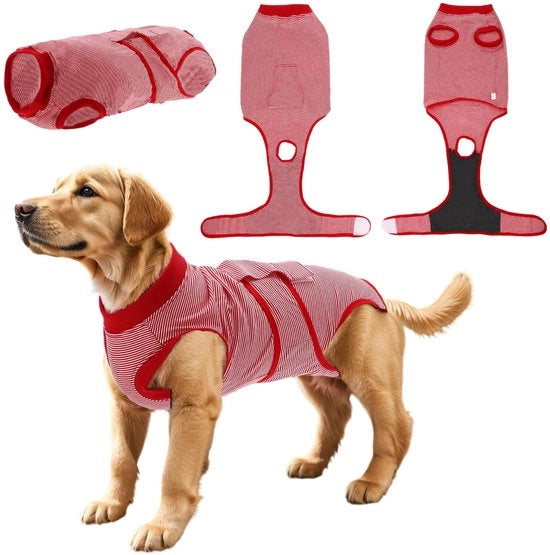 Pak di Herstel per Cani - Materiale Comodo - Compressione Morbida - Protezione Addominale - Supporto durante la Guarigione - Adatto per Interventi Chirurgici - Outfit di Guarigione