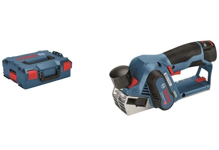 Bosch 0 601 5A7 002 GHO 12V-20 Pialletto Brushless 12 V 14500 giri-min con 2 lame e valigetta L-BOXX colore Nero Blu Rosso