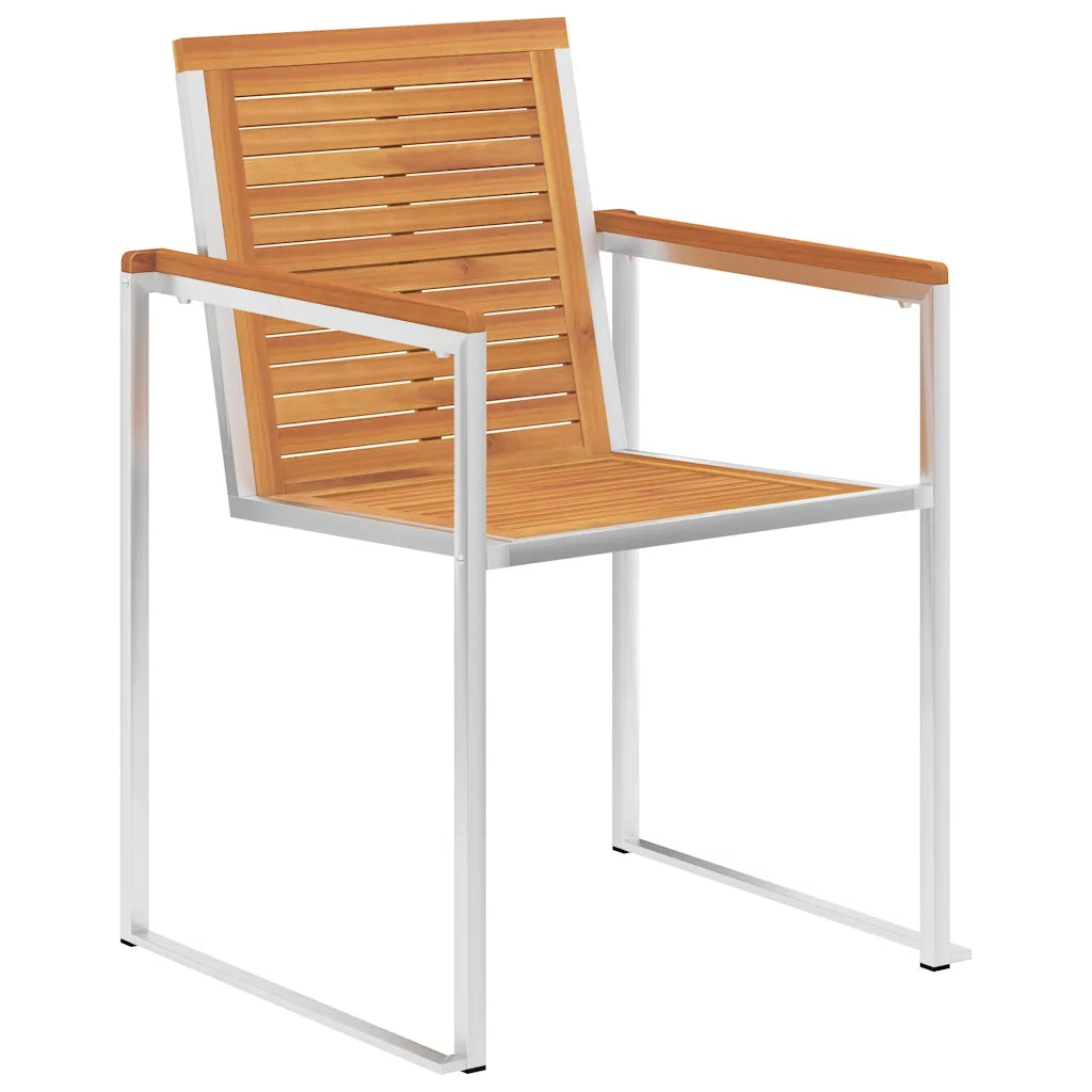 Sedie da Giardino 2 pz con Cuscini in Legno Acacia e Acciaio 3061494