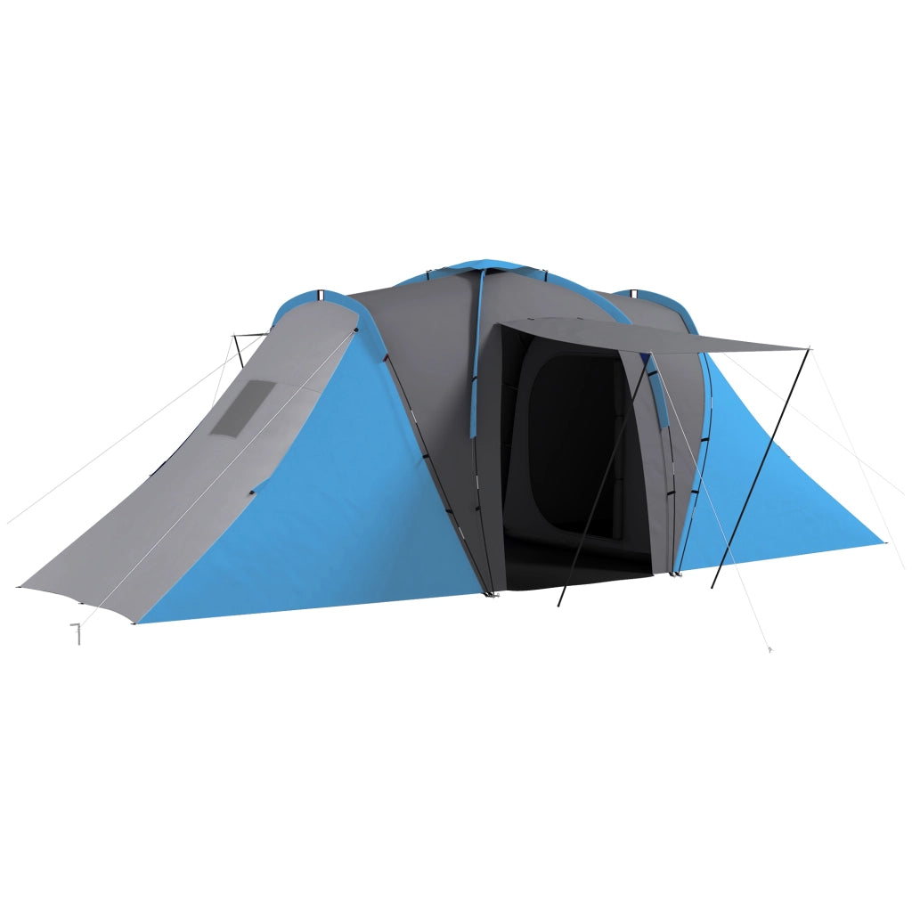 Tenda Tunnel 4-6 Persone Impermeabile 2000mm ¨C Xylo ¨C 2 Camere da Letto Grigio Blu