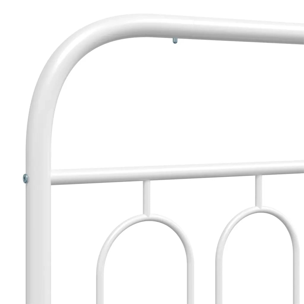 Giroletto con Testiera e Pediera Metallo Bianco 80x200 cm 377175