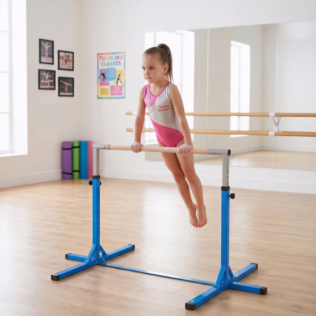 Sbarra per Ginnastica Artistica o Danza Classica Regolabile in Altezza 92-150 cm. Blu