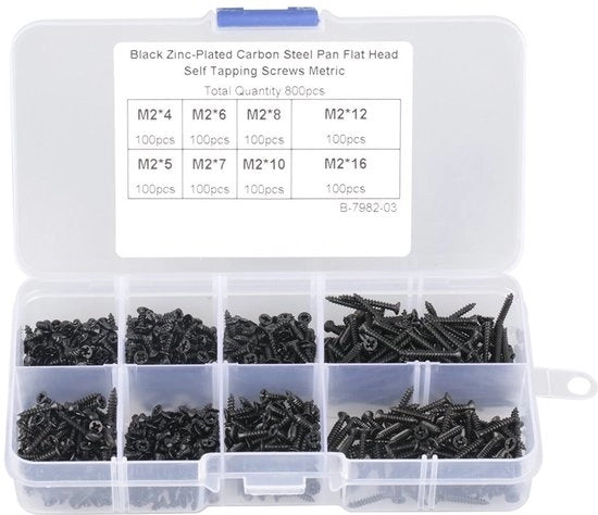 Set di viti autoallogante 800 pezzi - acciaio carbonio - viti Phillips piane - set di viti - utilizzo industriale - prodotti di alta qualità