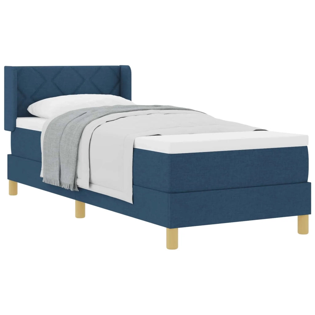 Letto a molle con testiera Blu 200 x 80 cm Tessuto 3341327
