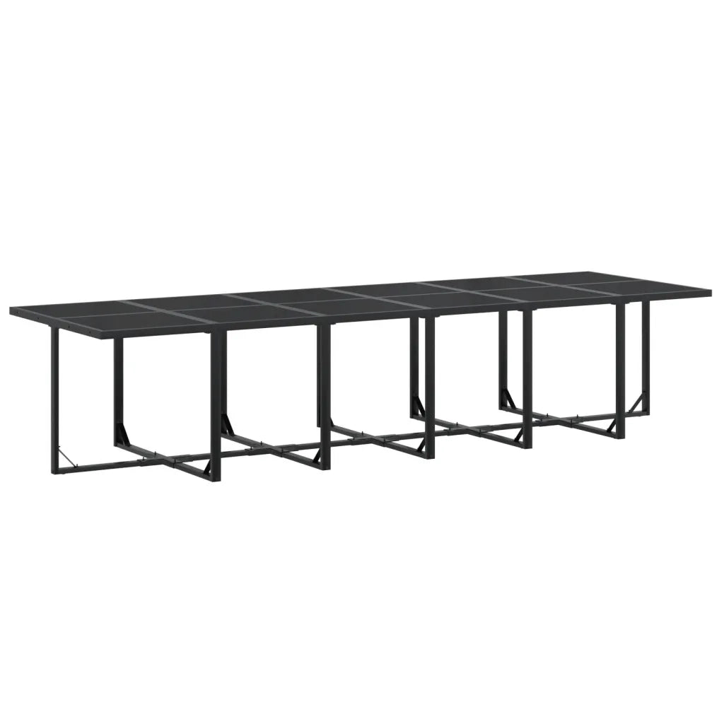 Set da Pranzo da Giardino 17 pz Nero in Textilene 3295127