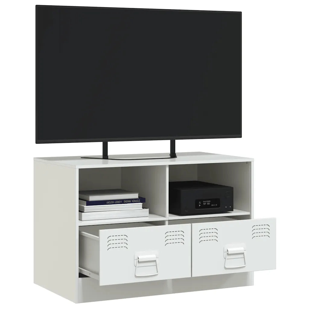Mobile Porta TV-Mobile per TV-Credenza TV Bianco 67x39x44 cm in Acciaio 265106