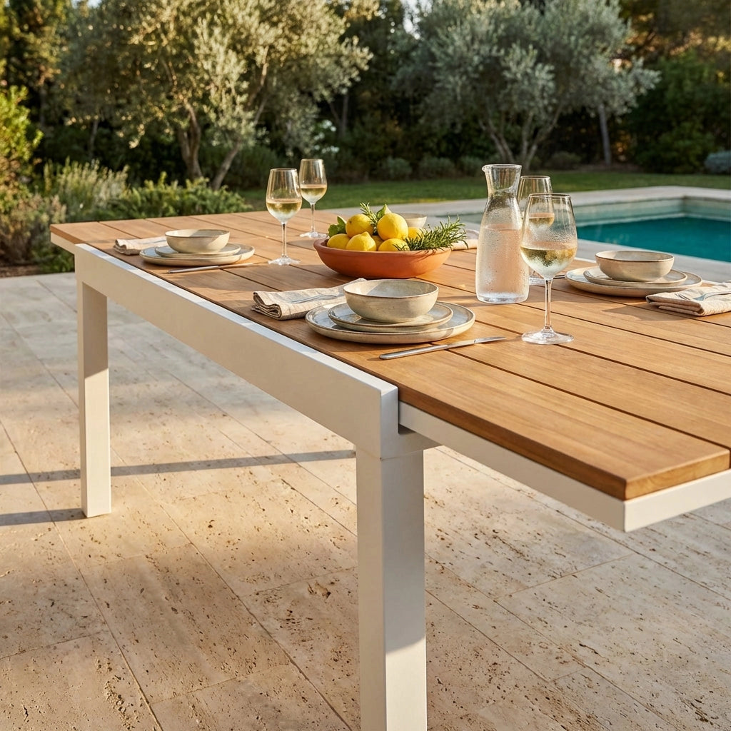 Tavolo da Giardino Allungabile piano in finto Legno 160/240x95 - URBAN