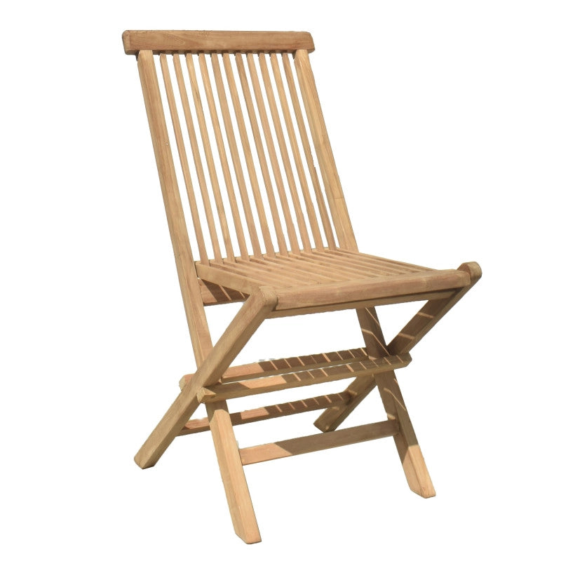 Ensemble de jardin Teck - 2 chaises et table pliante octogonale