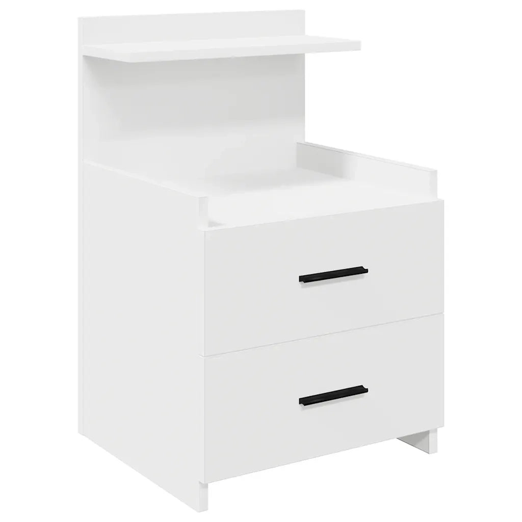 Comodini 2 pz con 2 cassetti bianchi 40x36,5x62 cm 858633