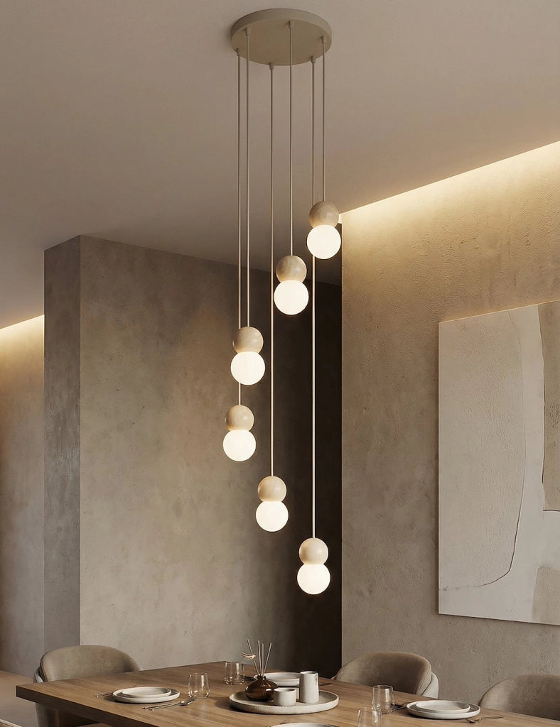 Lampada a sospensione LOOP LED beige bianco Emibig