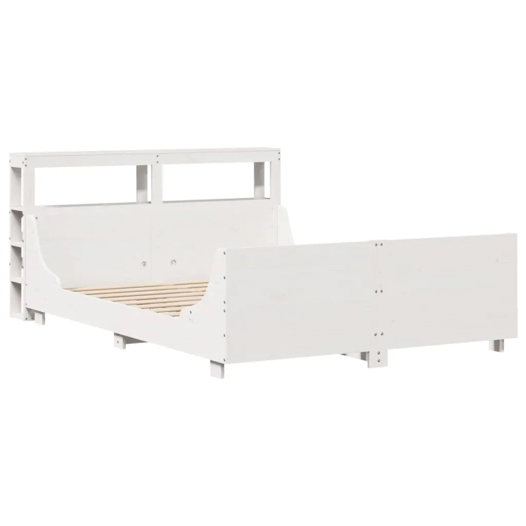 Letto senza Materasso-Struttura Letto Bianco 120x200 cm Legno Massello di Pino 167240