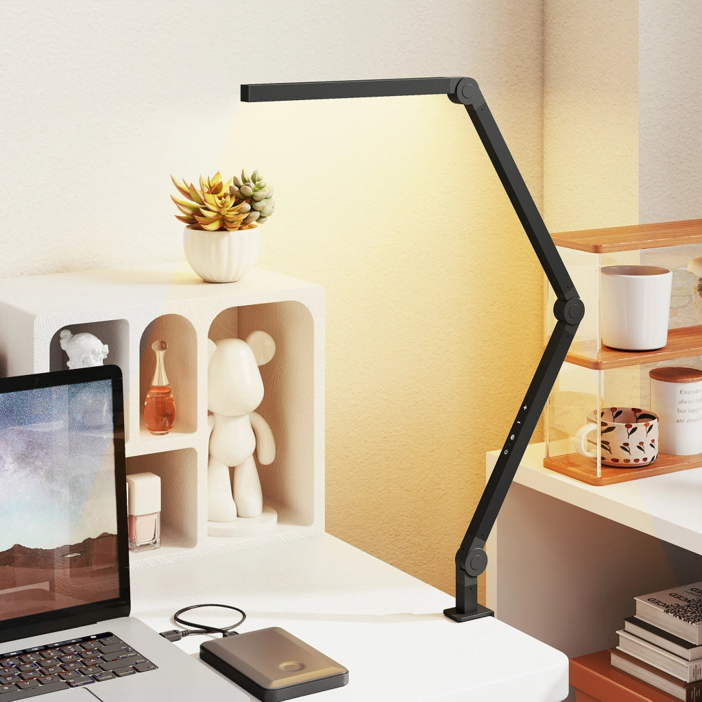 Lampada da Scrivania Regolabile a LED con Morsetto ¨C Minimal ¨C 96 LED Nero