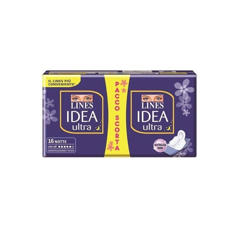 LINES DUO IDEA ULTRA NOTTE ASSORBENTI CON ALI 16 PZ